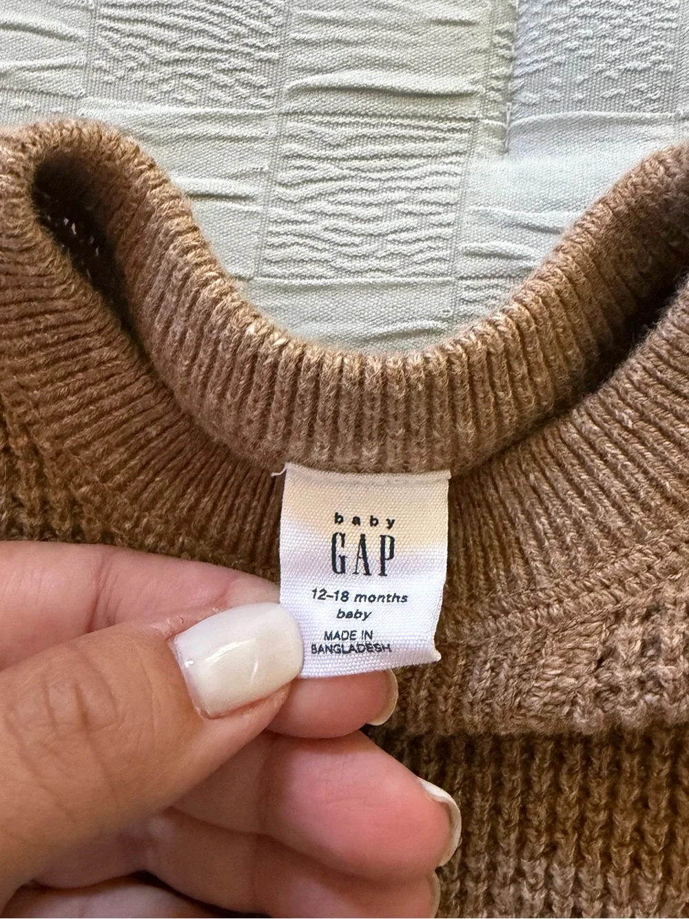 GAP Baby Knit Crewneck Sweater - Brown